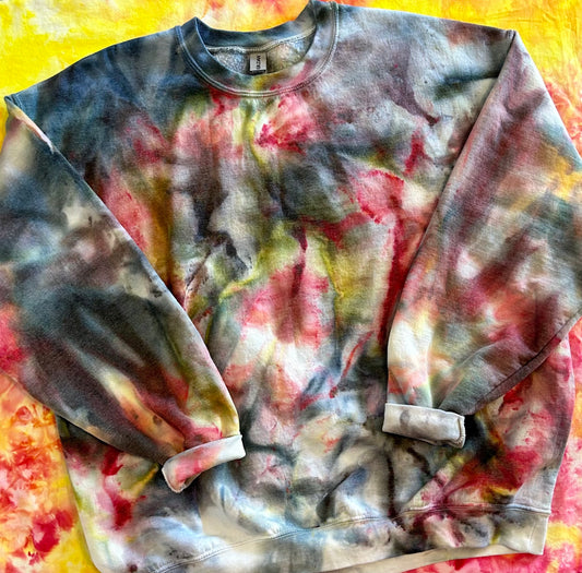 Scorched by the Heat Ice Dye Crewneck Sweater