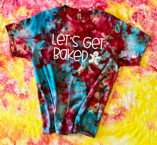 Let's Get Baked Hot & Cold Ice Dye Tee Shirt Blooper