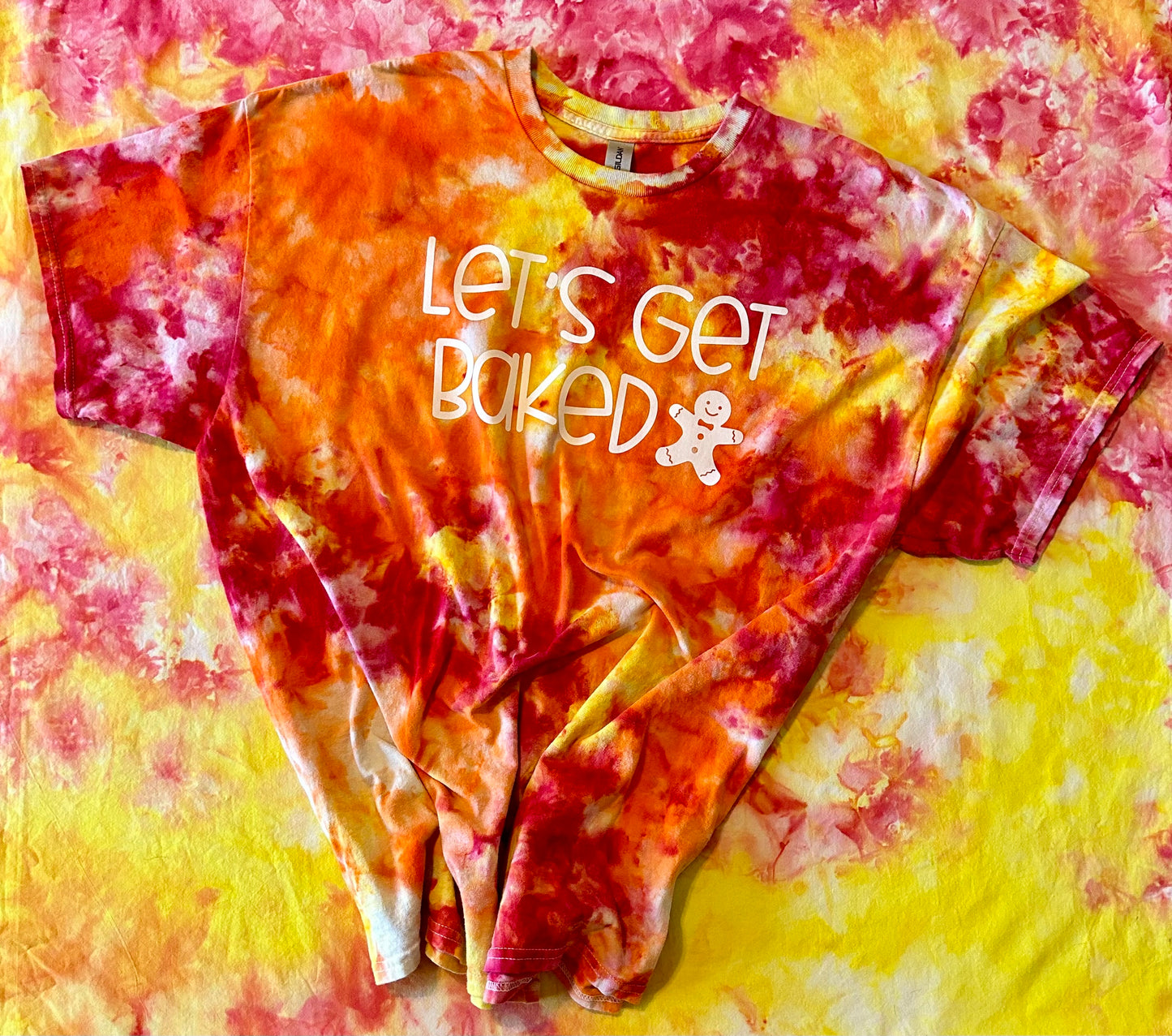 Let's Get Baked Flamethrower Ice Dye Tee Shirt